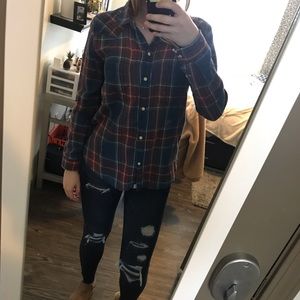 American Eagle Boyfriend Fit Plaid Shirt